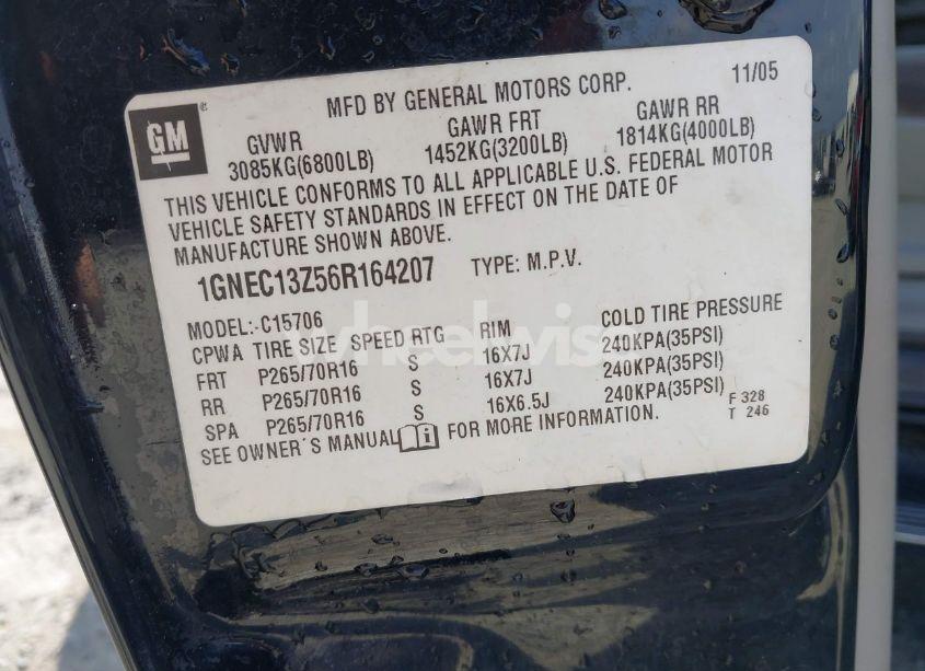 Photo 9 of 2006 Chevrolet Tahoe LS (VIN 1GNEC13Z56R164207)