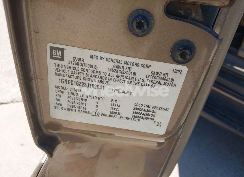 Photo 9 of 2003 Chevrolet Suburban 1500 LT (VIN 1GNEC16Z23J182041)