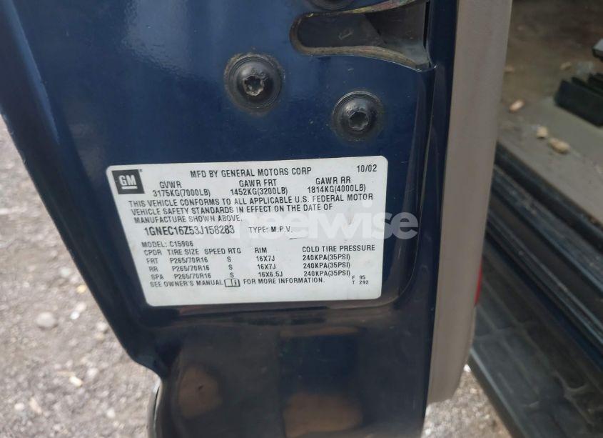 Photo 9 of 2003 Chevrolet Suburban 1500 LT (VIN 1GNEC16Z53J158283)