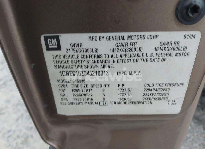 Photo 9 of 2004 Chevrolet Suburban 1500 LS (VIN 1GNEC16Z54J210013)