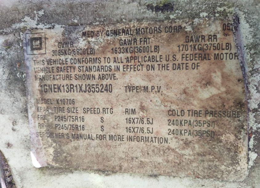 Photo 9 of 1999 Chevrolet Tahoe LS (VIN 1GNEK13R1XJ355240)