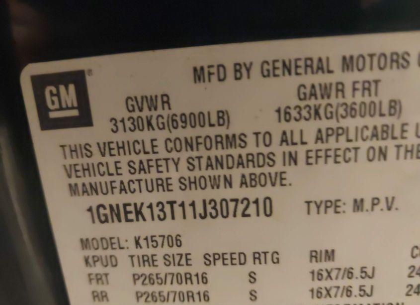 Photo 9 of 2001 Chevrolet Tahoe LT (VIN 1GNEK13T11J307210)