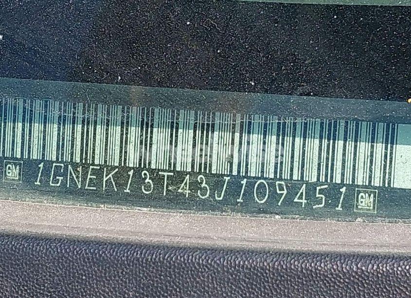 Photo 9 of 2003 Chevrolet Tahoe LS (VIN 1GNEK13T43J109451)