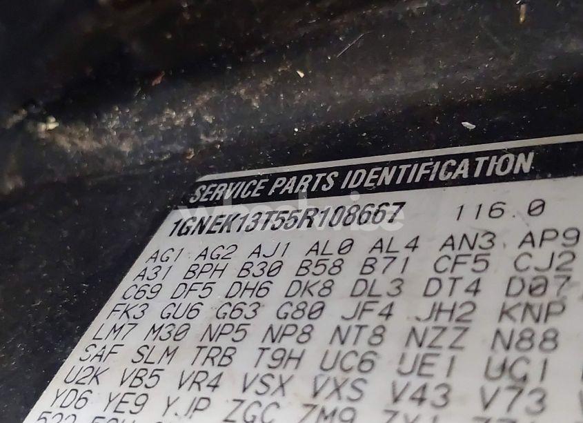 Photo 9 of 2005 Chevrolet Tahoe Z71 (VIN 1GNEK13T55R108667)