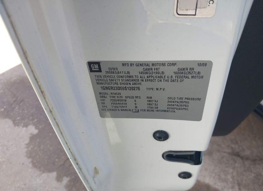 Photo 9 of 2009 Chevrolet Traverse LT (VIN 1GNER23D59S120276)