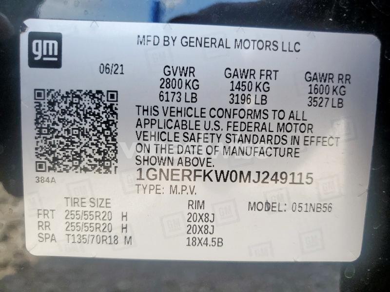 Photo 7 of 2021 CHEVROLET TRAVERSE LS (VIN 1GNERFKW0MJ249115)