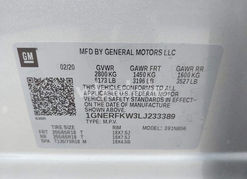 Photo 9 of 2020 Chevrolet Traverse FWD LS (VIN 1GNERFKW3LJ233389)