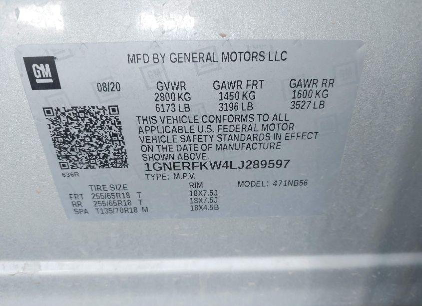 Photo 9 of 2020 Chevrolet Traverse FWD LS (VIN 1GNERFKW4LJ289597)