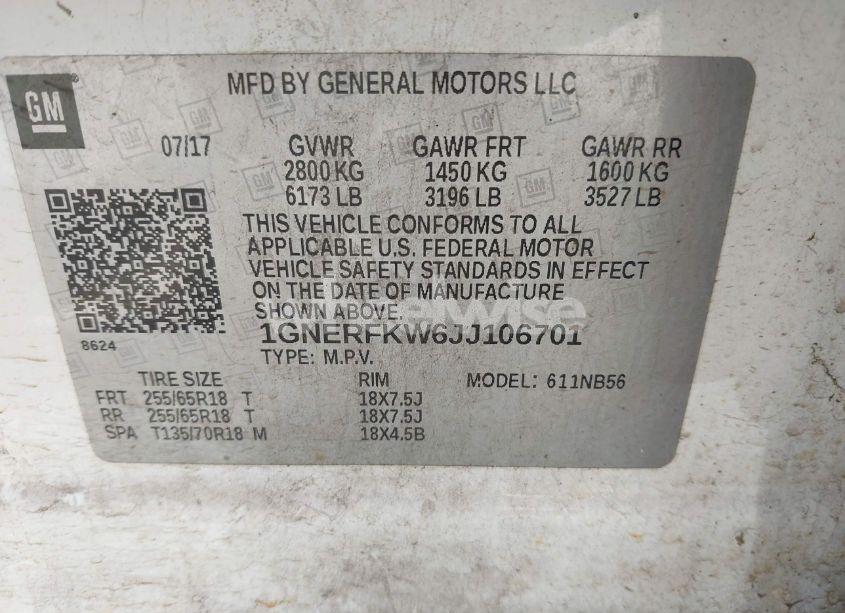 Photo 9 of 2018 Chevrolet Traverse LS (VIN 1GNERFKW6JJ106701)