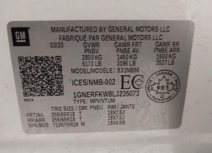 Photo 9 of 2020 Chevrolet Traverse FWD LS (VIN 1GNERFKW8LJ235073)