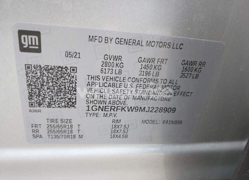 Photo 9 of 2021 Chevrolet Traverse FWD LS (VIN 1GNERFKW9MJ228909)