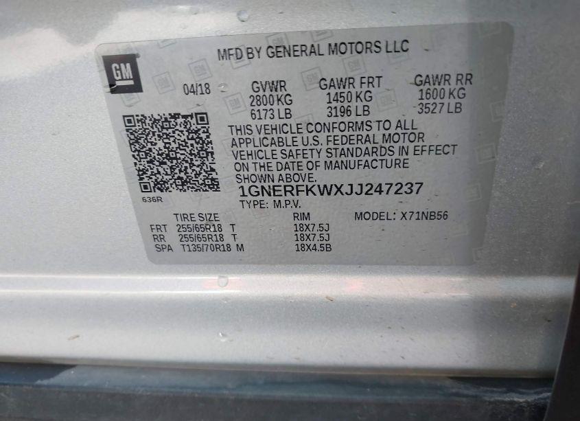 Photo 9 of 2018 Chevrolet Traverse LS (VIN 1GNERFKWXJJ247237)