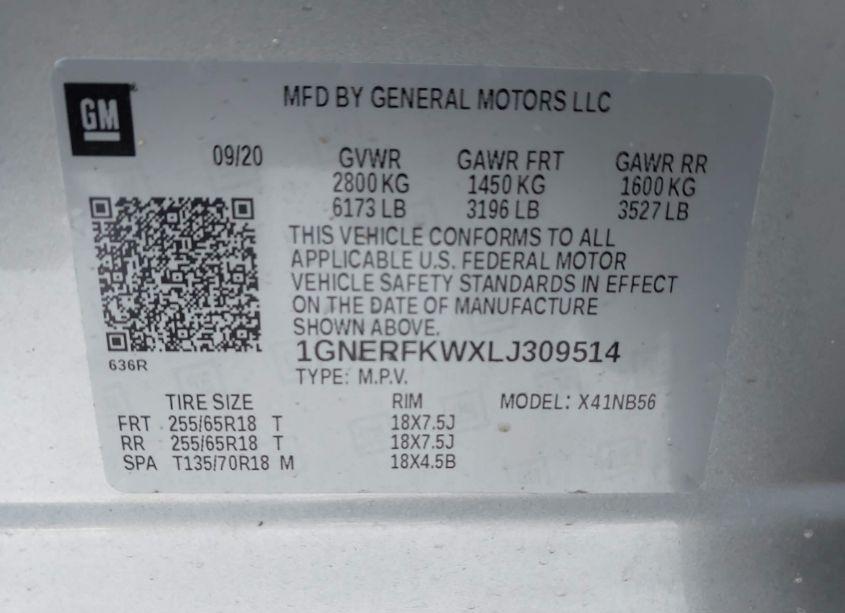 Photo 9 of 2020 Chevrolet Traverse FWD LS (VIN 1GNERFKWXLJ309514)