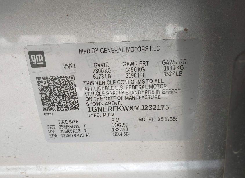 Photo 9 of 2021 Chevrolet Traverse FWD LS (VIN 1GNERFKWXMJ232175)