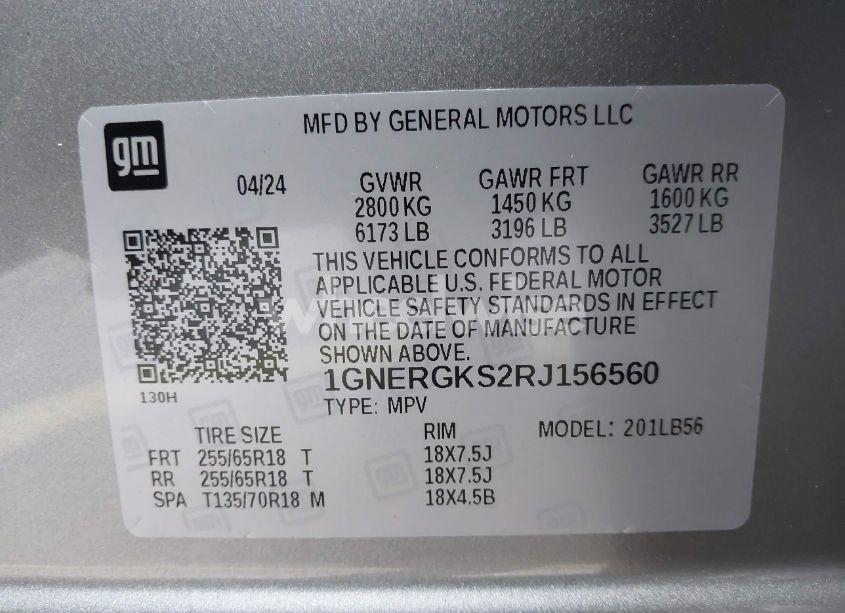 Photo 9 of 2024 Chevrolet Traverse FWD LT (VIN 1GNERGKS2RJ156560)