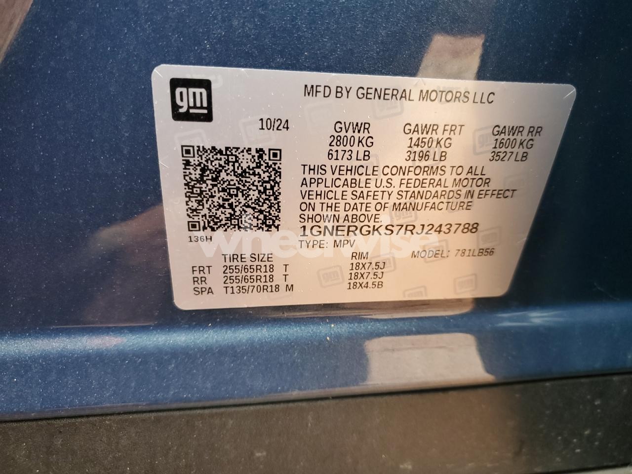 Photo 13 of 2024 CHEVROLET TRAVERSE LT (VIN 1GNERGKS7RJ243788)