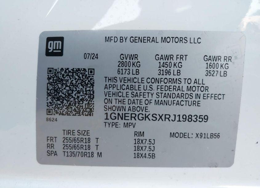 Photo 9 of 2024 Chevrolet Traverse FWD LT (VIN 1GNERGKSXRJ198359)