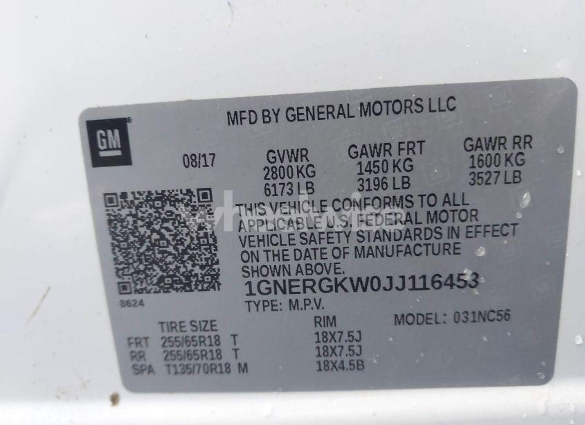 Photo 9 of 2018 Chevrolet Traverse 1LT (VIN 1GNERGKW0JJ116453)