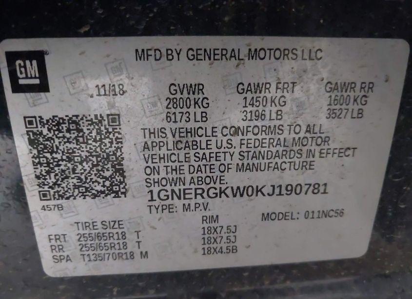 Photo 9 of 2019 Chevrolet Traverse 1LT (VIN 1GNERGKW0KJ190781)