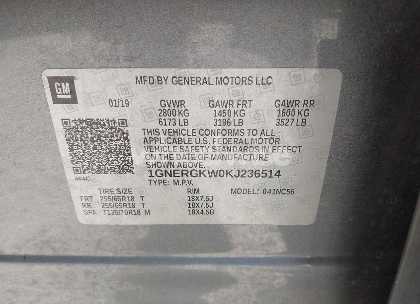 Photo 9 of 2019 Chevrolet Traverse 1LT (VIN 1GNERGKW0KJ236514)