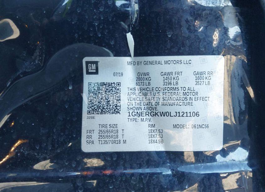 Photo 9 of 2020 Chevrolet Traverse FWD LT CLOTH (VIN 1GNERGKW0LJ121106)