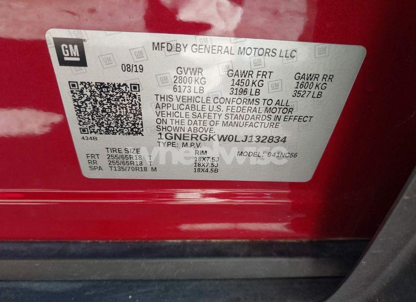 Photo 9 of 2020 Chevrolet Traverse FWD LT CLOTH (VIN 1GNERGKW0LJ132834)