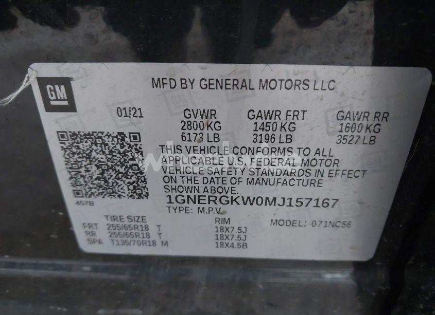 Photo 9 of 2021 Chevrolet Traverse LT CLOTH (VIN 1GNERGKW0MJ157167)