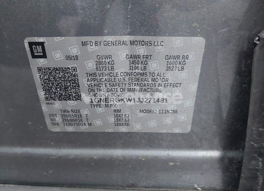 Photo 9 of 2018 Chevrolet Traverse 1LT (VIN 1GNERGKW1JJ271481)