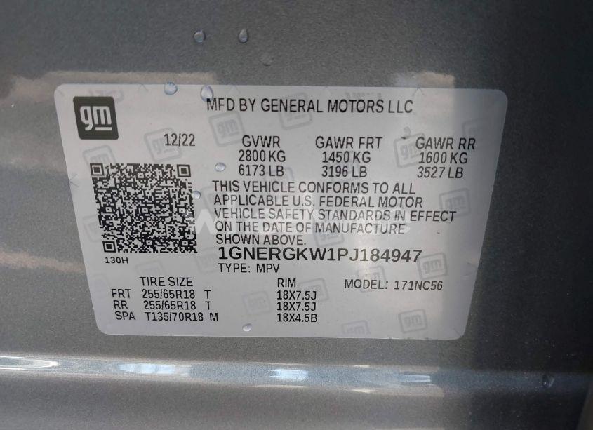 Photo 9 of 2023 Chevrolet Traverse FWD LT CLOTH (VIN 1GNERGKW1PJ184947)