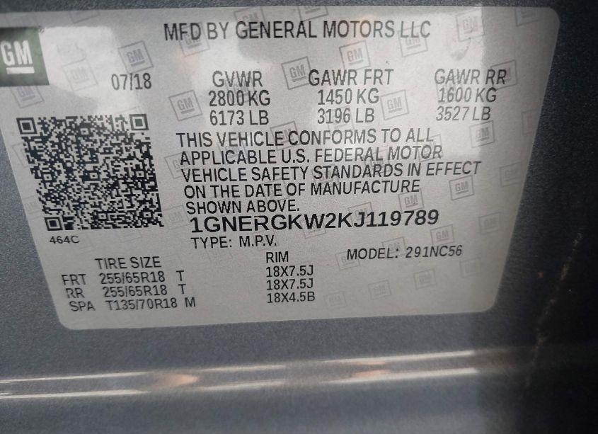 Photo 9 of 2019 Chevrolet Traverse 1LT (VIN 1GNERGKW2KJ119789)