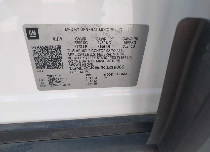 Photo 9 of 2019 Chevrolet Traverse 1LT (VIN 1GNERGKW2KJ219066)