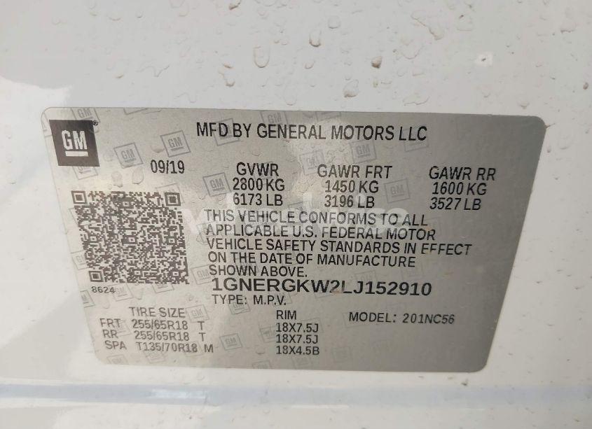 Photo 9 of 2020 Chevrolet Traverse FWD LT CLOTH (VIN 1GNERGKW2LJ152910)