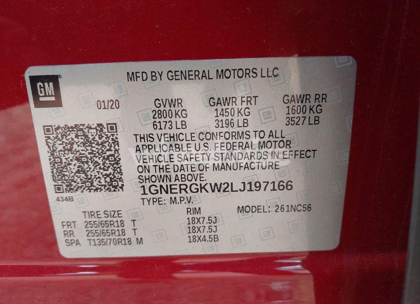 Photo 9 of 2020 Chevrolet Traverse FWD LT CLOTH (VIN 1GNERGKW2LJ197166)