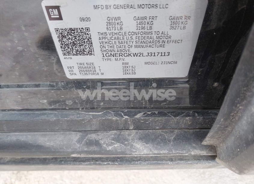 Photo 9 of 2020 Chevrolet Traverse FWD LT CLOTH (VIN 1GNERGKW2LJ317113)