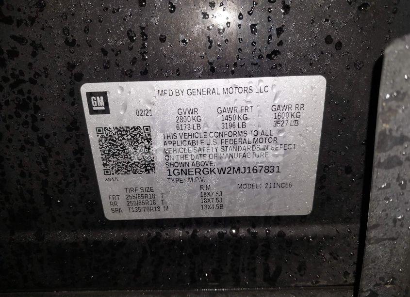 Photo 9 of 2021 Chevrolet Traverse FWD LT CLOTH (VIN 1GNERGKW2MJ167831)