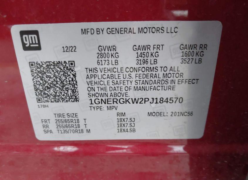 Photo 9 of 2023 Chevrolet Traverse FWD LT CLOTH (VIN 1GNERGKW2PJ184570)
