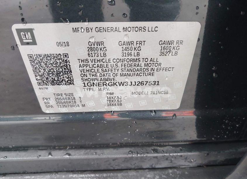 Photo 9 of 2018 Chevrolet Traverse 1LT (VIN 1GNERGKW3JJ267531)