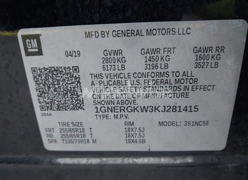 Photo 9 of 2019 Chevrolet Traverse 1LT (VIN 1GNERGKW3KJ281415)