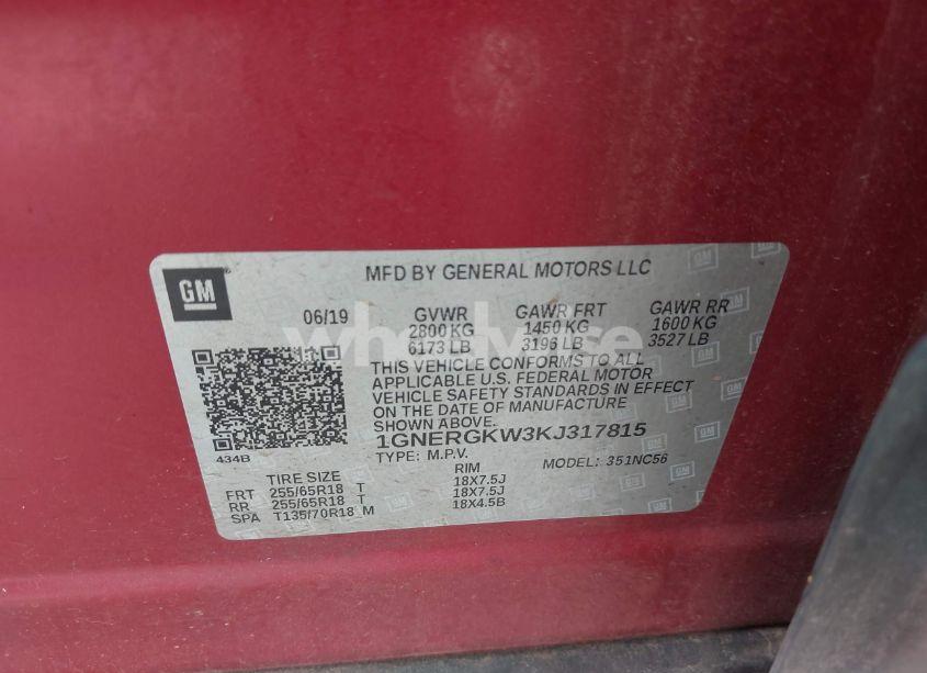 Photo 9 of 2019 Chevrolet Traverse 1LT (VIN 1GNERGKW3KJ317815)