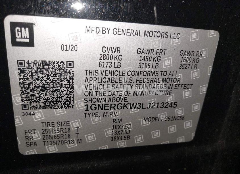 Photo 9 of 2020 Chevrolet Traverse FWD LT CLOTH (VIN 1GNERGKW3LJ213245)