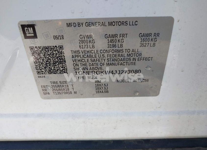 Photo 9 of 2018 Chevrolet Traverse 1LT (VIN 1GNERGKW4JJ273080)