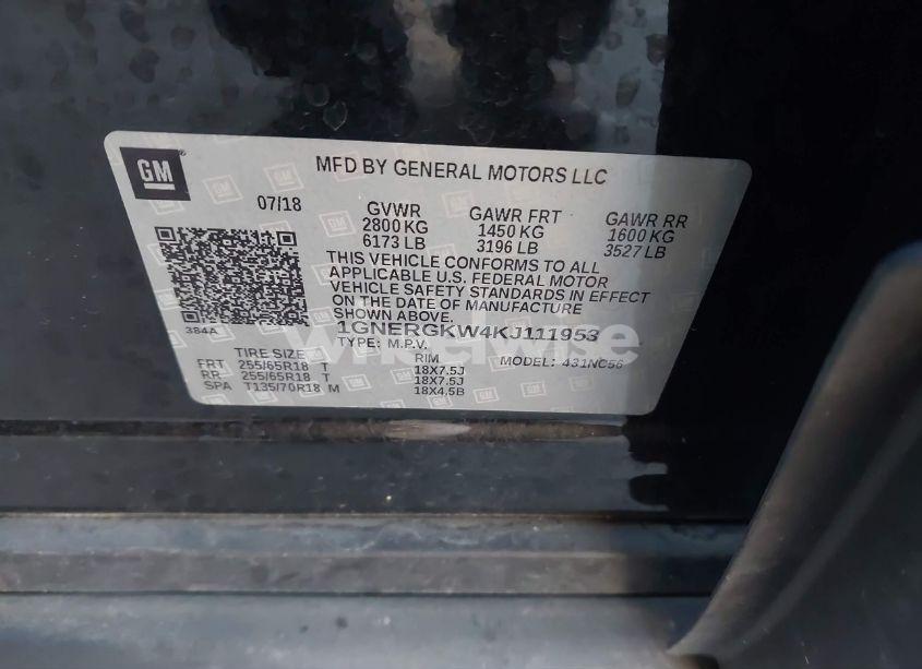 Photo 9 of 2019 Chevrolet Traverse 1LT (VIN 1GNERGKW4KJ111953)