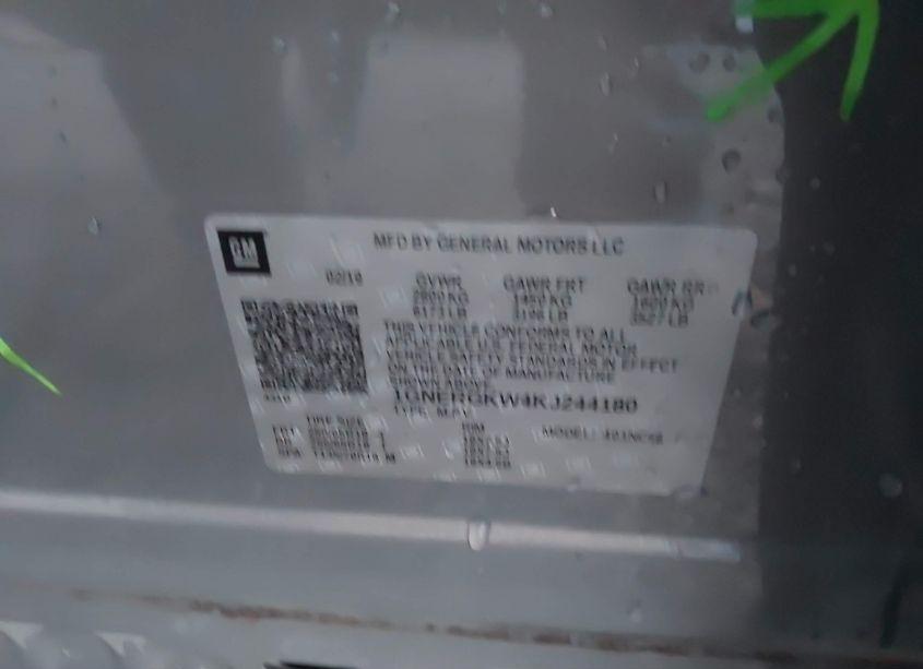 Photo 9 of 2019 Chevrolet Traverse 1LT (VIN 1GNERGKW4KJ244180)