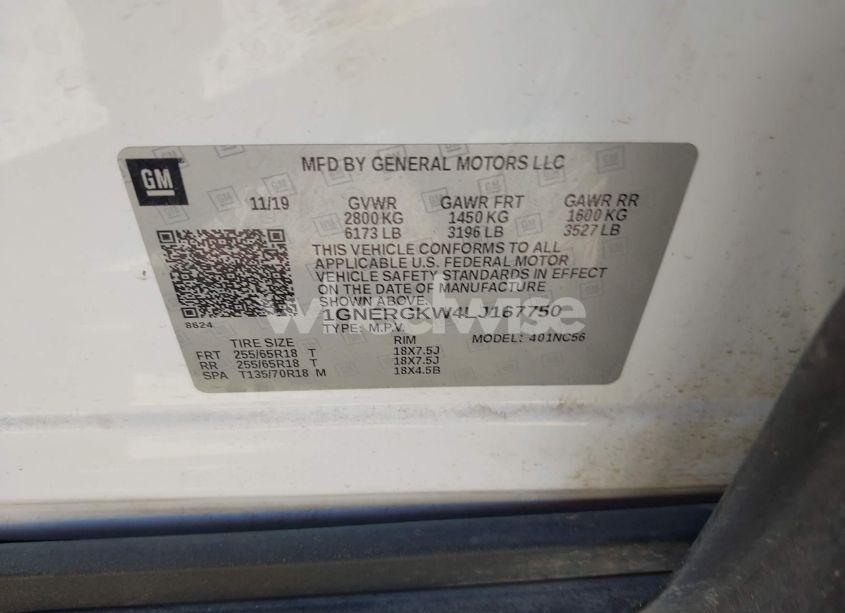 Photo 9 of 2020 Chevrolet Traverse FWD LT CLOTH (VIN 1GNERGKW4LJ167750)