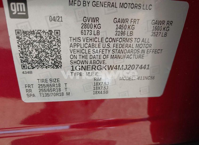 Photo 9 of 2021 Chevrolet Traverse FWD LT CLOTH (VIN 1GNERGKW4MJ207441)