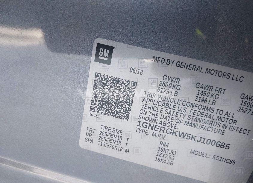 Photo 9 of 2019 Chevrolet Traverse 1LT (VIN 1GNERGKW5KJ100685)