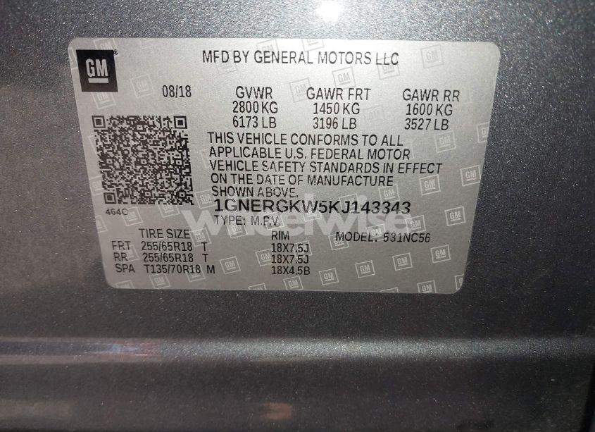 Photo 9 of 2019 Chevrolet Traverse 1LT (VIN 1GNERGKW5KJ143343)