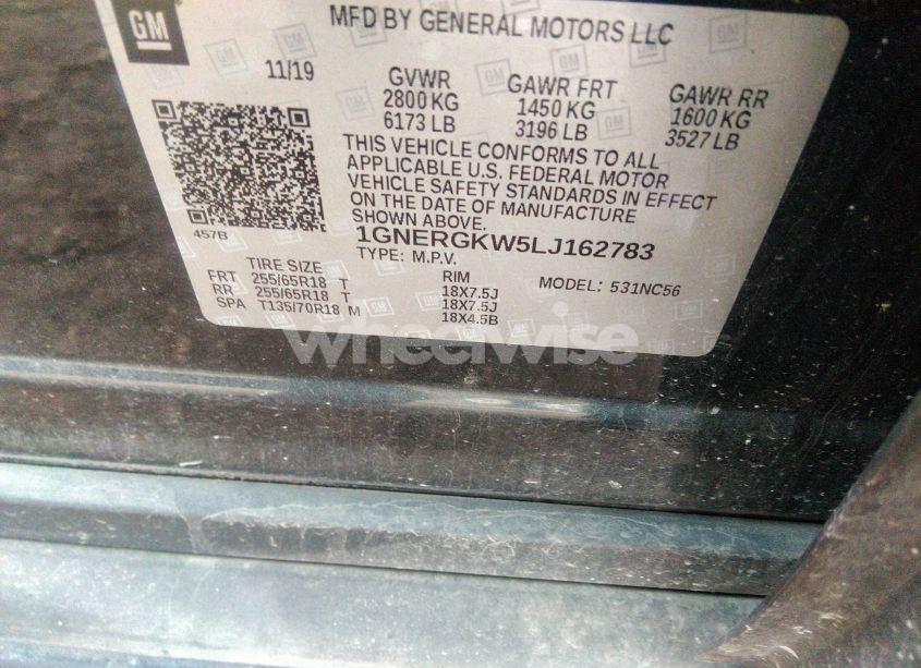 Photo 9 of 2020 Chevrolet Traverse FWD LT CLOTH (VIN 1GNERGKW5LJ162783)