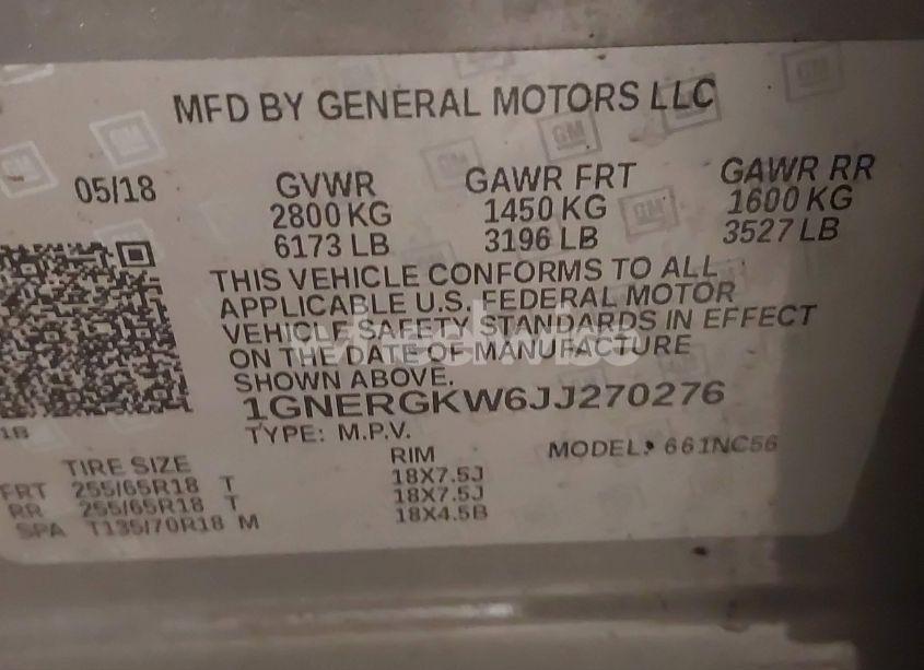 Photo 9 of 2018 Chevrolet Traverse 1LT (VIN 1GNERGKW6JJ270276)