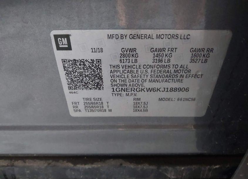 Photo 9 of 2019 Chevrolet Traverse 1LT (VIN 1GNERGKW6KJ188906)